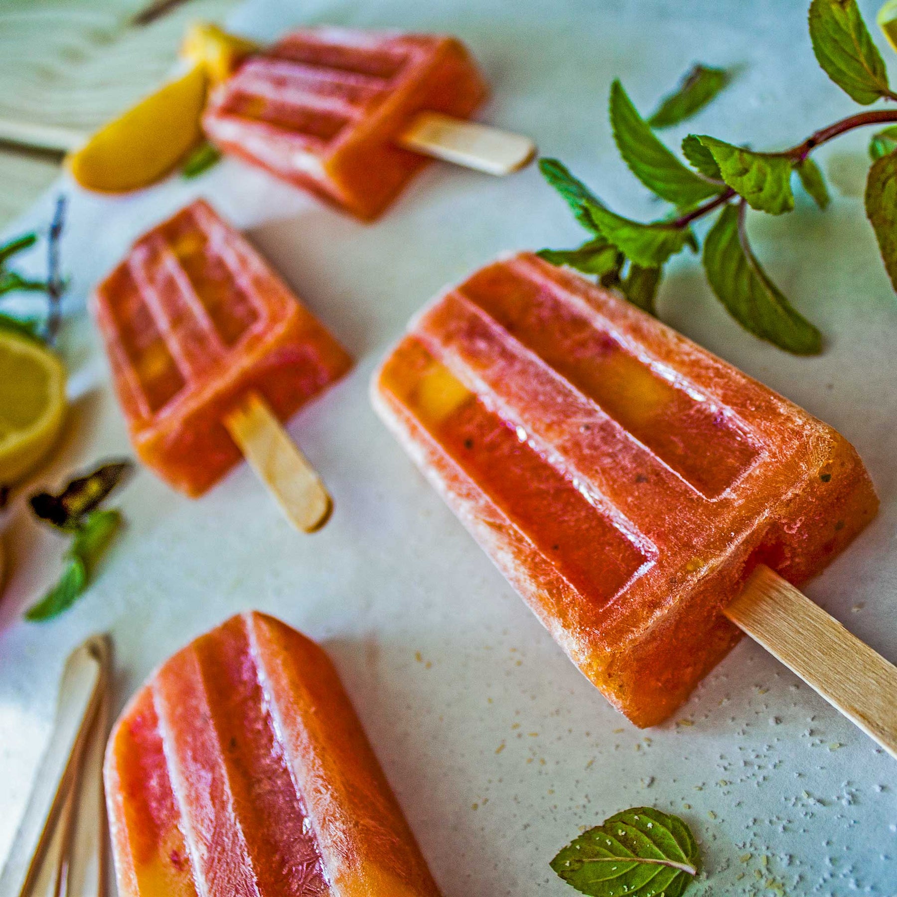 Boozy Habanero Peach Popsicles
