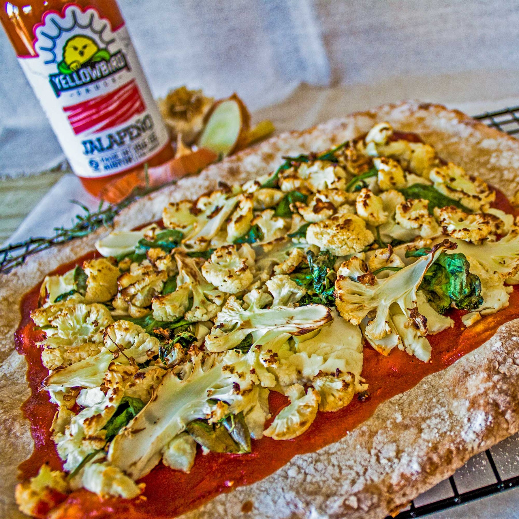 Yellowbird Jalapeño Goat Cheese Pizza