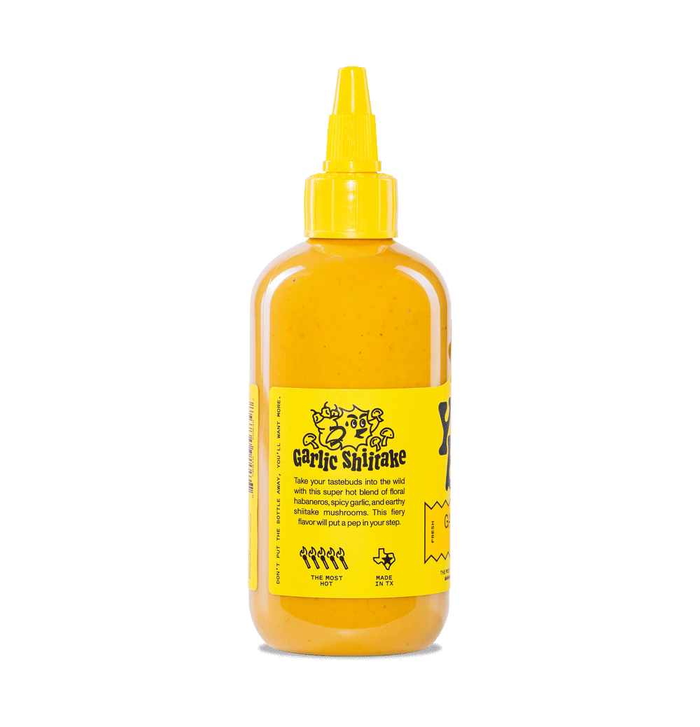 Yellowbird Garlic Shiitake Hot Sauce description
