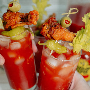 2 glasses of Bloody Mary doing 