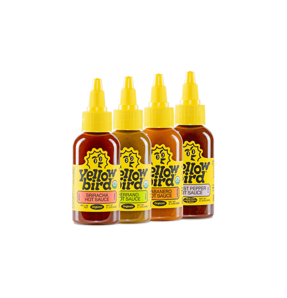 Yellowbird Organic Hot Sauce Variety 4-Pack 2.2 oz. Gift Set 