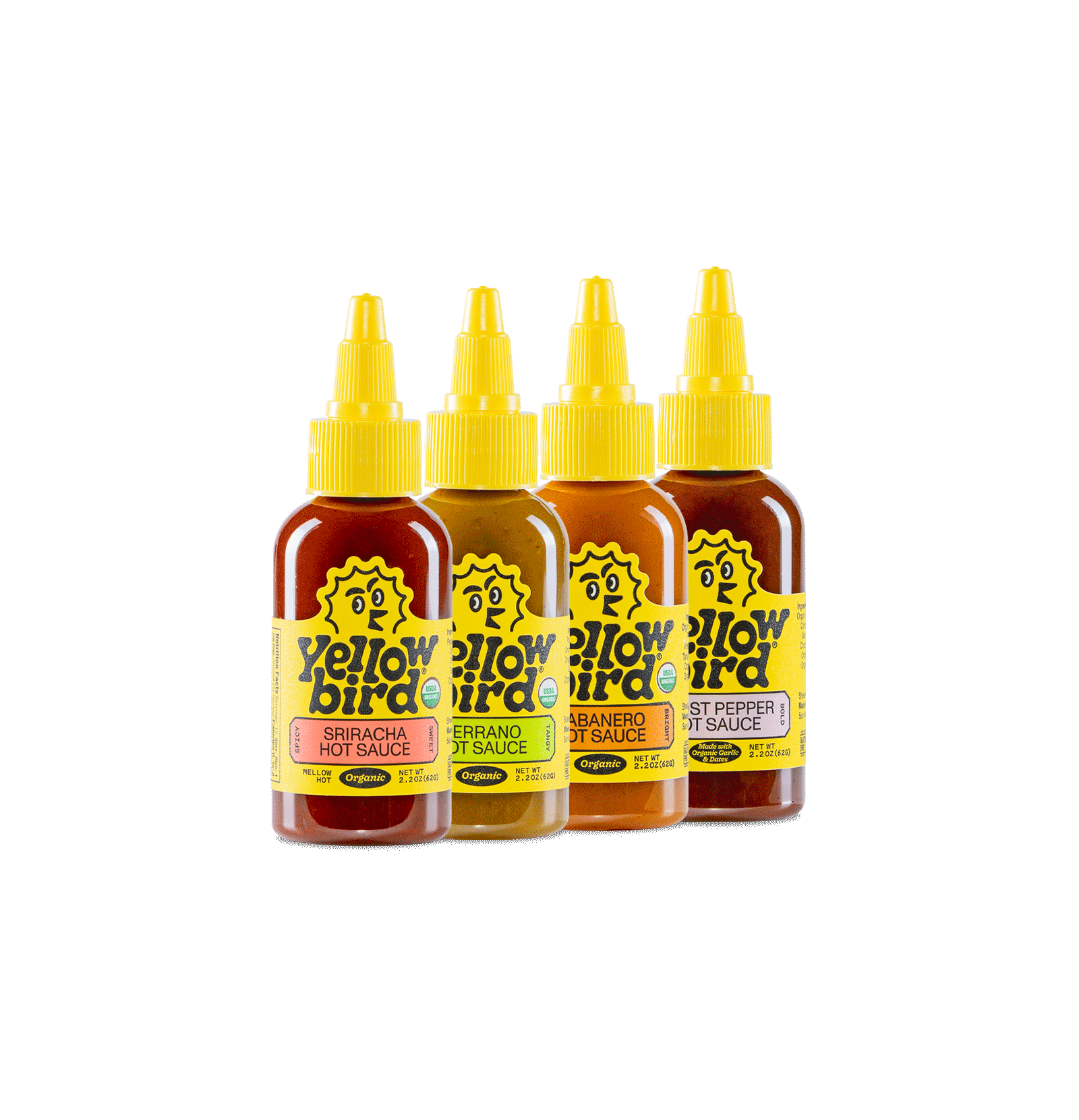 Yellowbird Organic Hot Sauce 2.2 oz. Variety 4-Pack