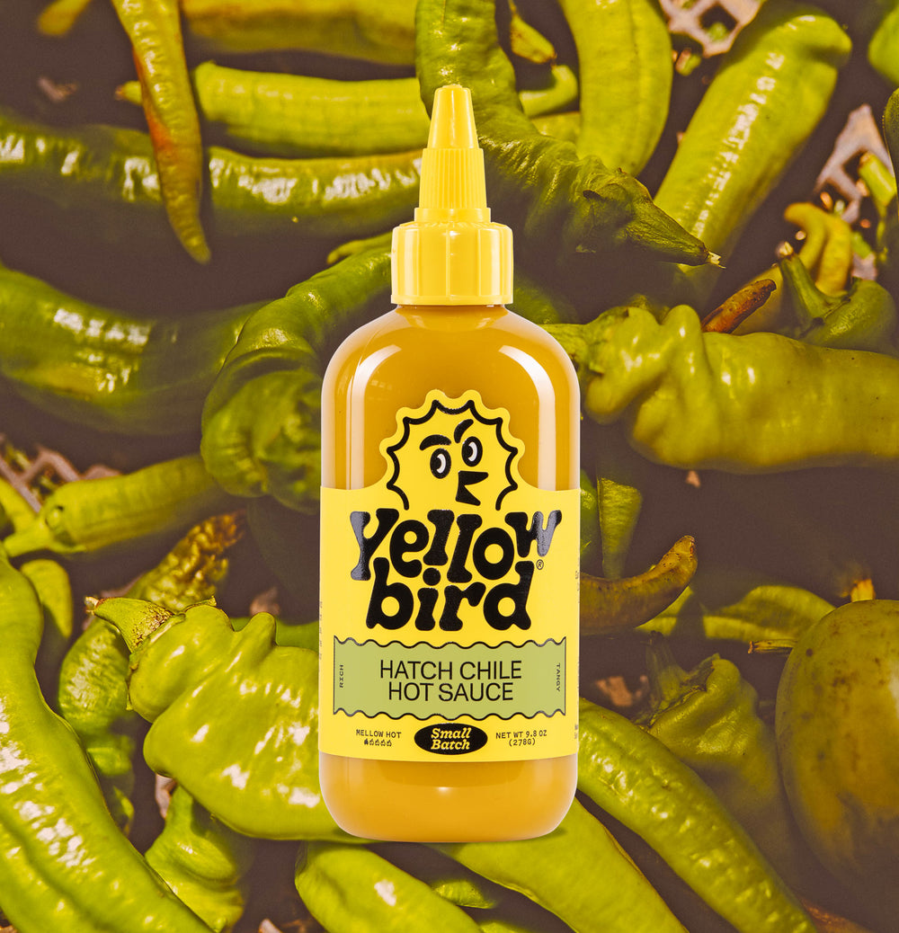 Yellowbird Hatch Chile Small Batch Hot Sauce 9.8 oz. with fresh hatch chiles