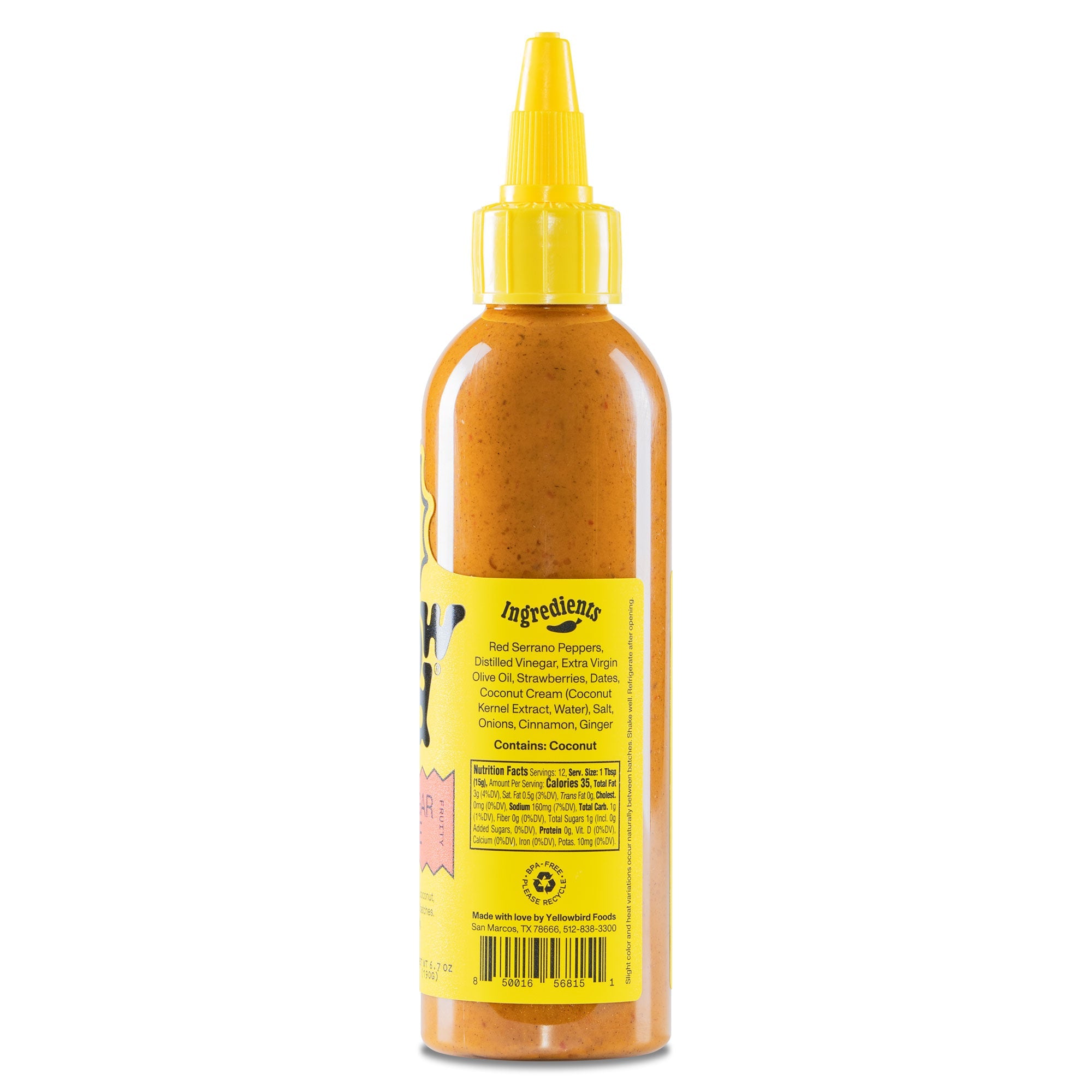 Yellowbird Bliss & Vinegar Hot Sauce 6.7 oz. ingredients + nutrition facts