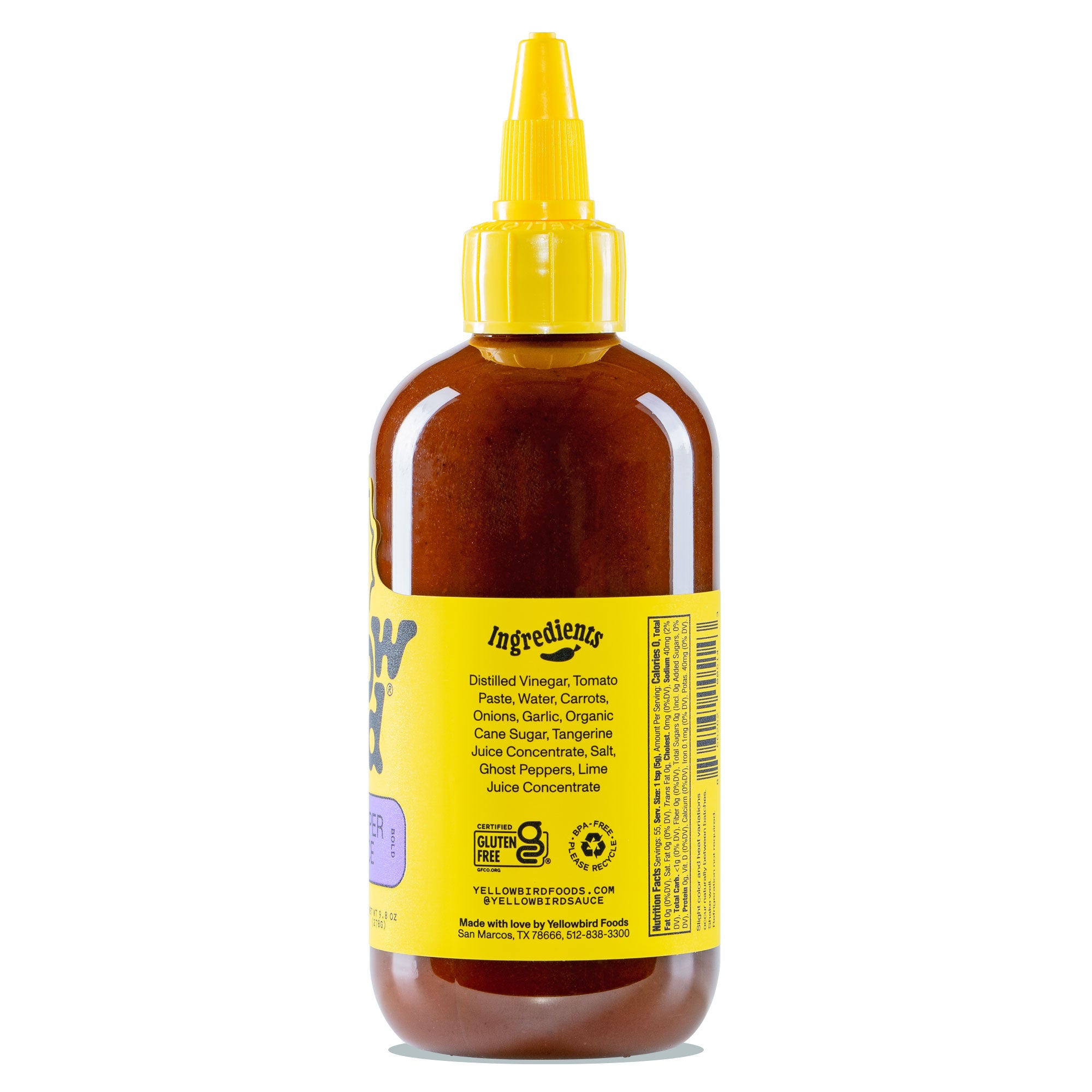 Yellowbird Classic Ghost Pepper Hot Sauce 9.8 oz. ingredients