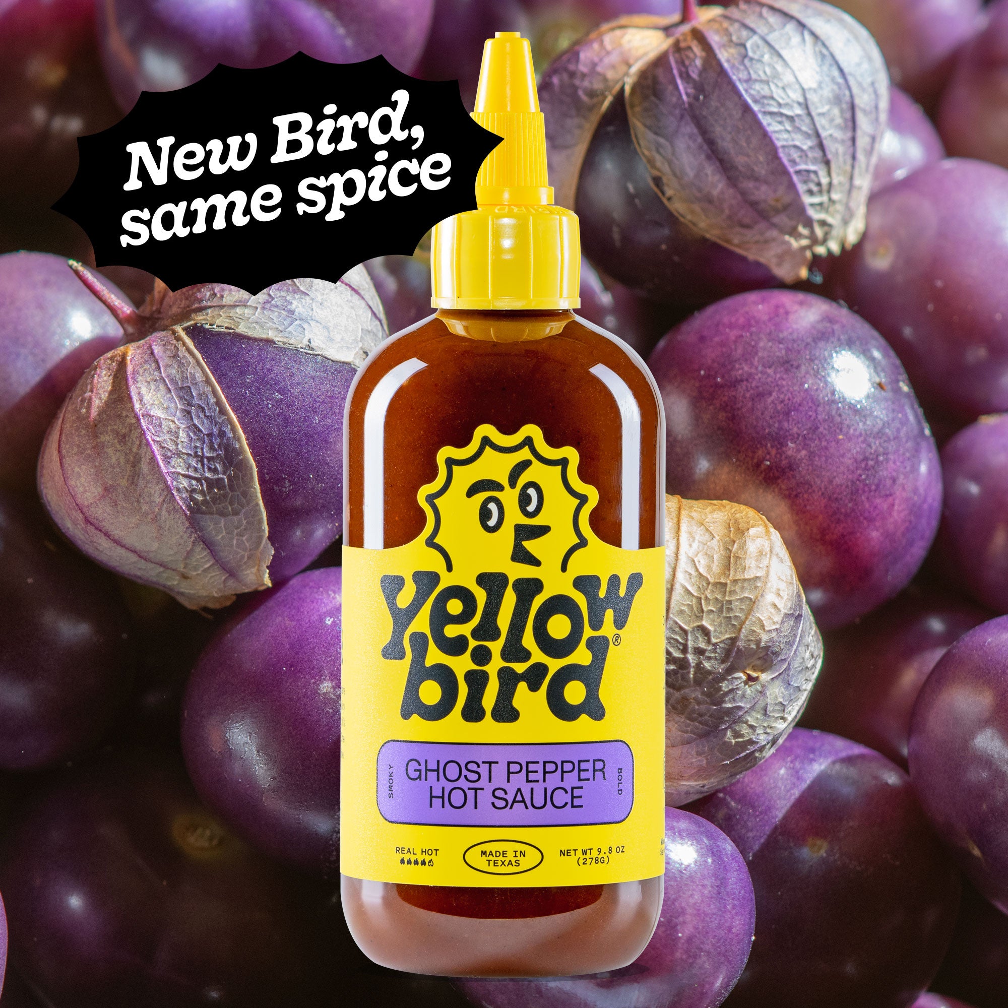 Yellowbird Classic Ghost Pepper Hot Sauce 9.8 oz. with ingredients