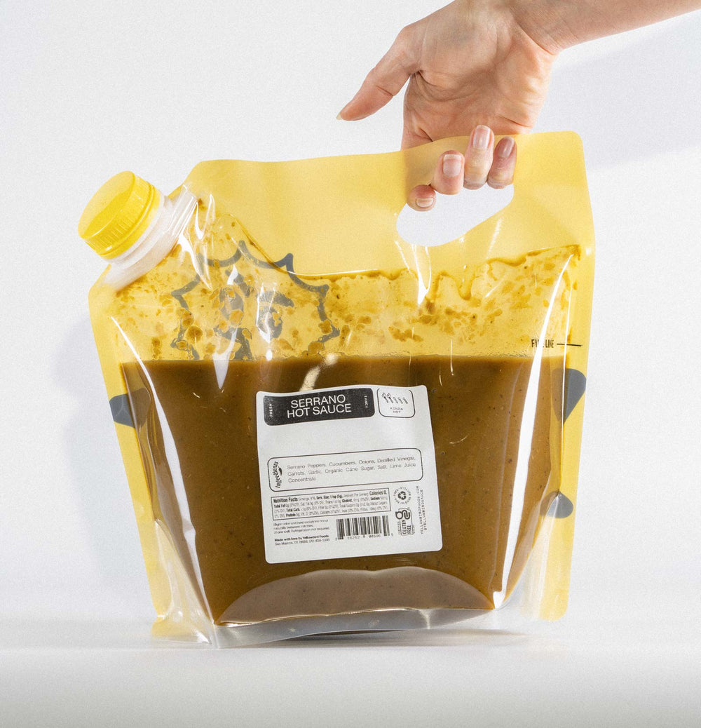 Yellowbird Classic Serrano Hot Sauce Gallon Bag Flex