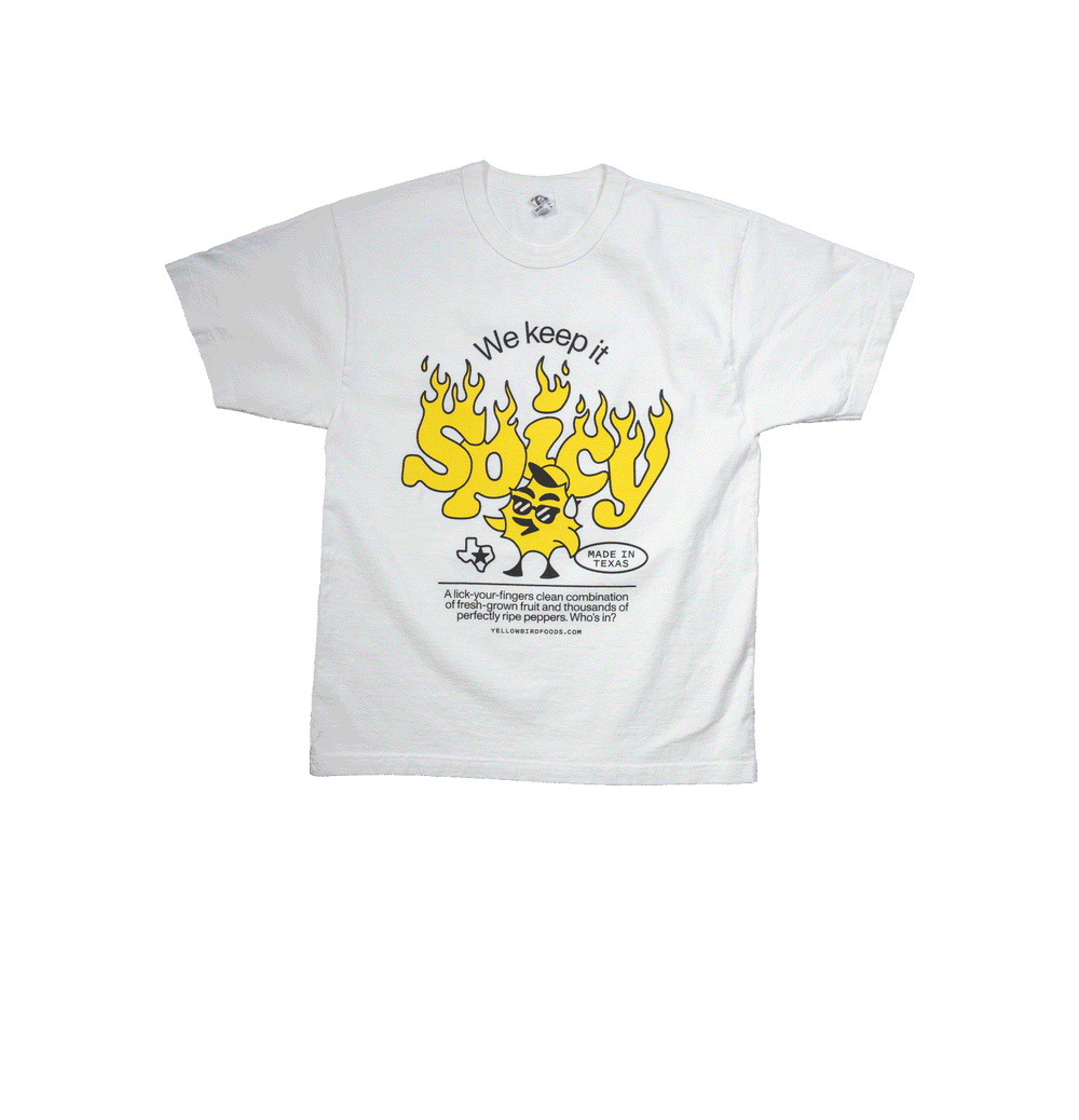 Spicy T-Shirt in White Garlic