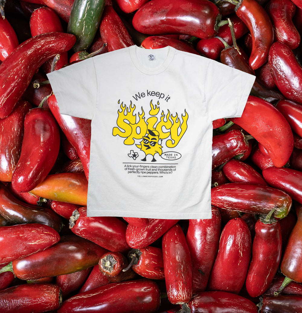 Spicy T-Shirt in White Garlic