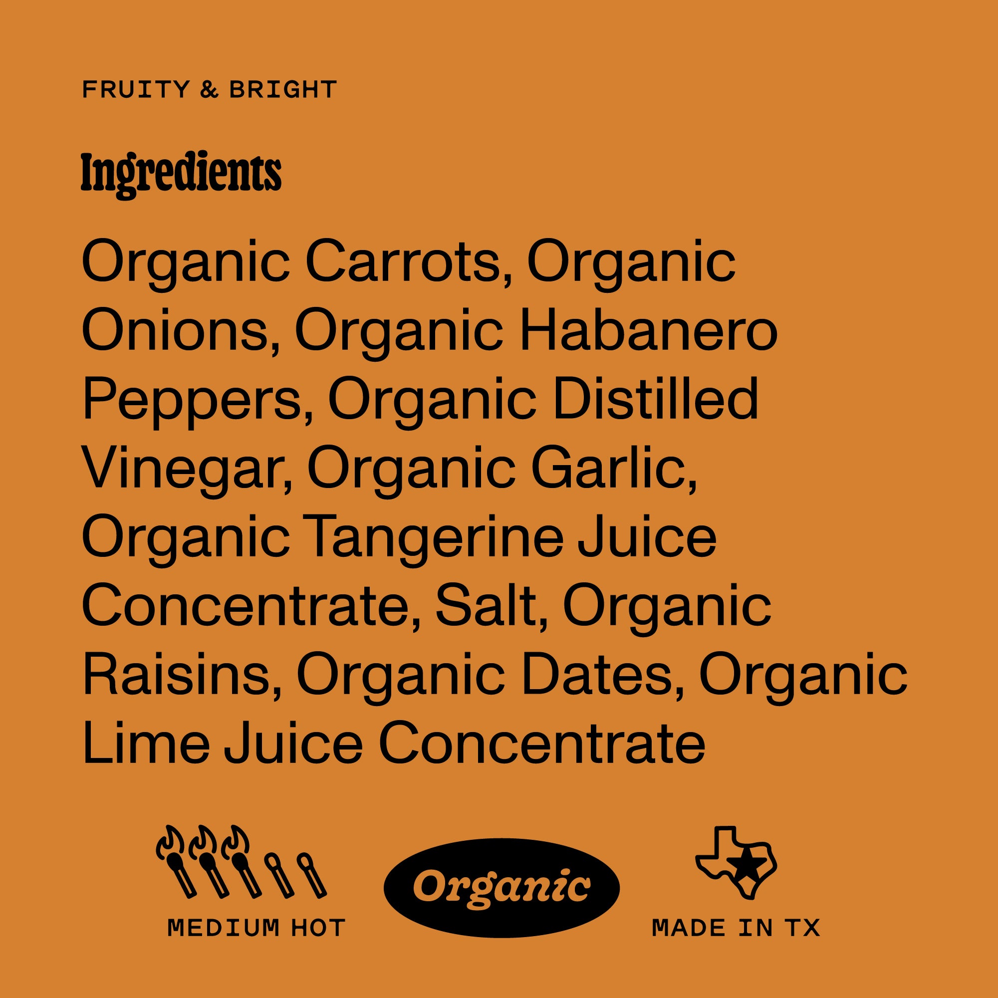 Yellowbird Organic Habanero Hot Sauce Ingredients